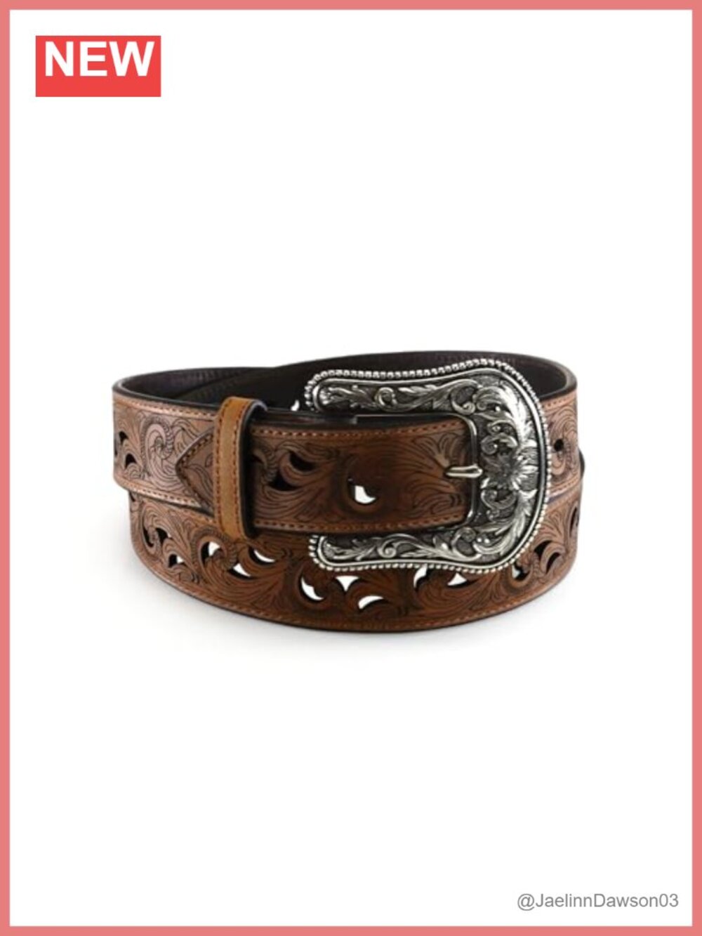 Genuine Leather Belt with Interchangeable Buckle, 1.5" Western Strap